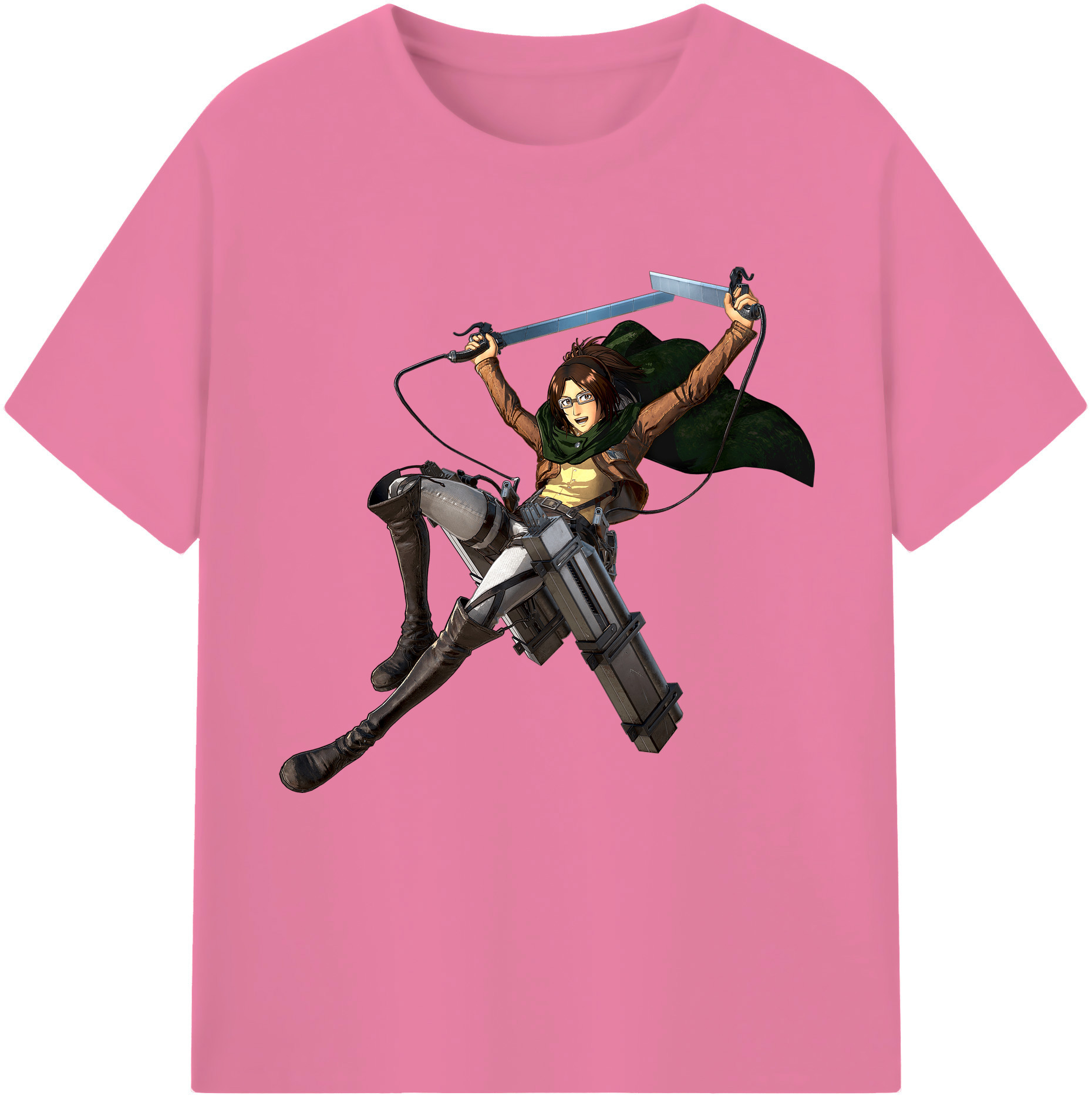 （画像用） 進撃の巨人 ハンジ·ゾエ Attack on Titan Hanji Zoe 綿100％半袖Tシャツ（フロントプリント）